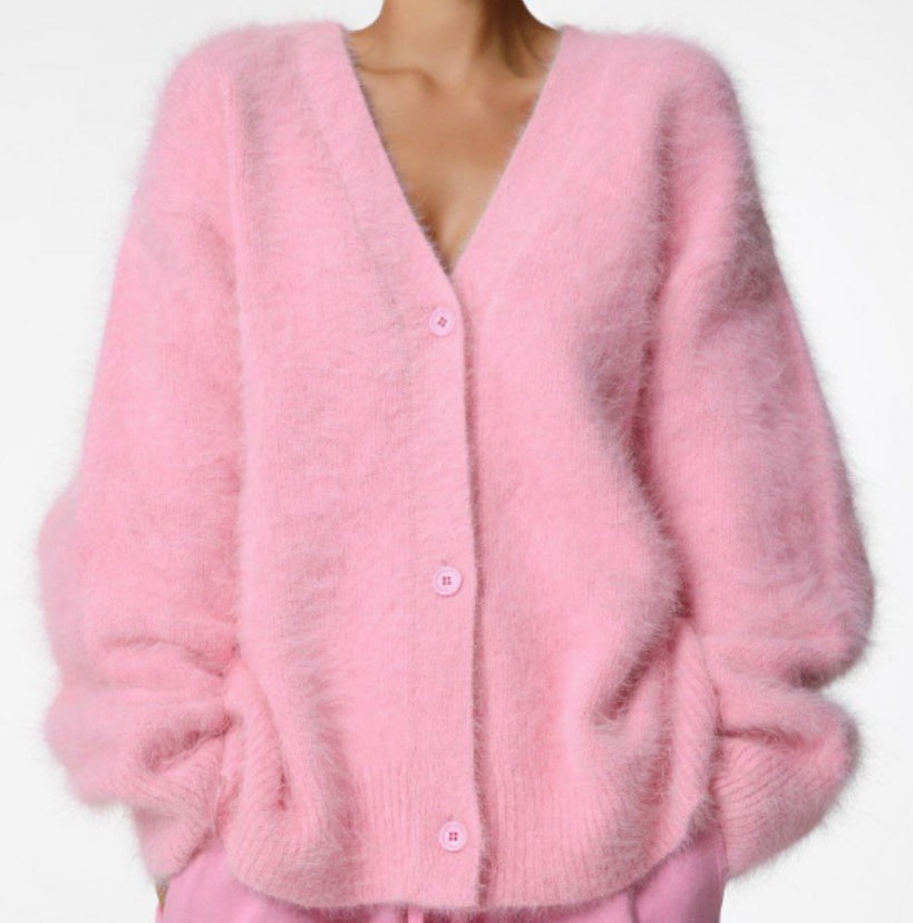 Women’s V neck Cardigan Fall Winter Fashion Single Breasted Knitted Sweater Top Women's Clothing