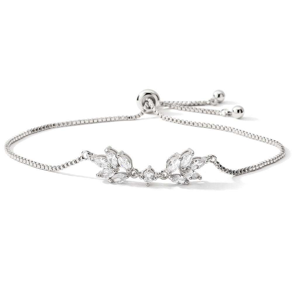 Special-interest Design Personalized Creative Zipper Open Adjustable Zircon Bracelet