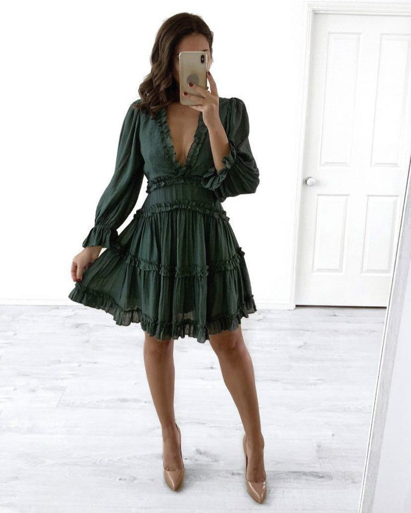 Floral puff sleeve dress