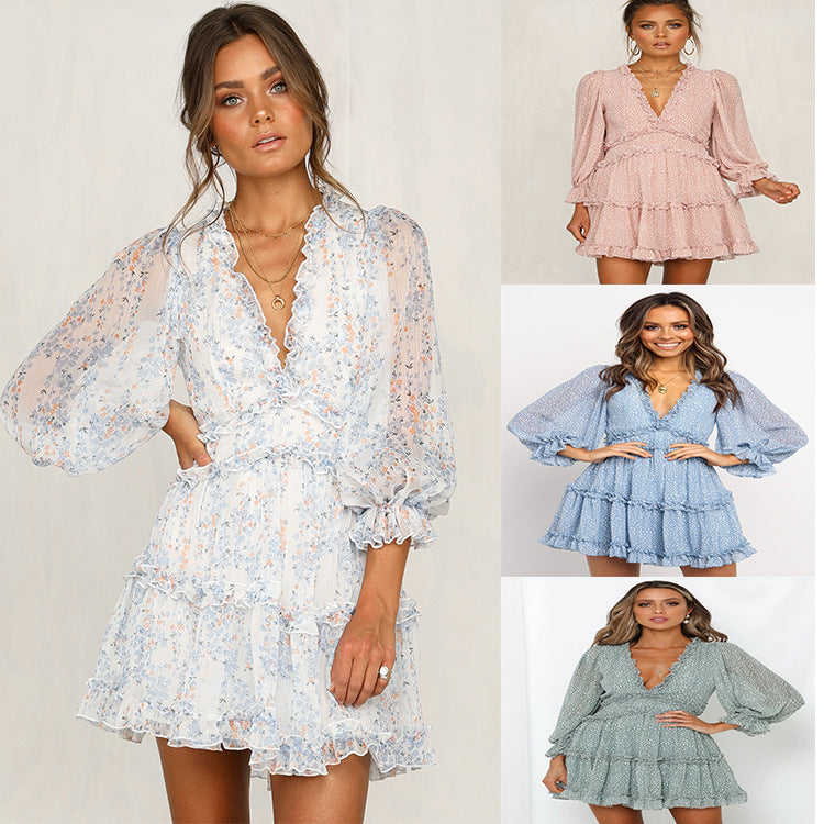 Floral puff sleeve dress