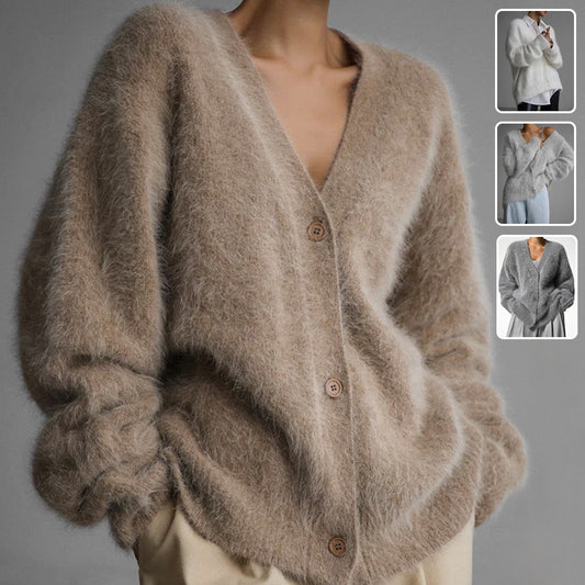 Women’s V neck Cardigan Fall Winter Fashion Single Breasted Knitted Sweater Top Women's Clothing