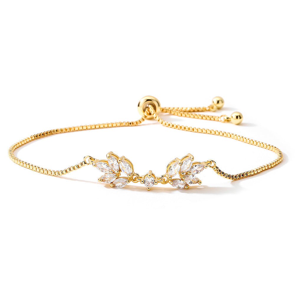 Special-interest Design Personalized Creative Zipper Open Adjustable Zircon Bracelet