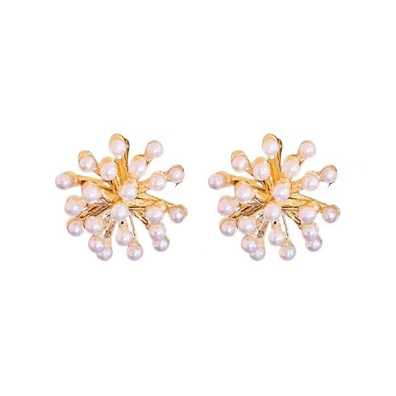 Sterling Silver Needle Light Luxury Minority Pearl Popcorn Stud Earrings