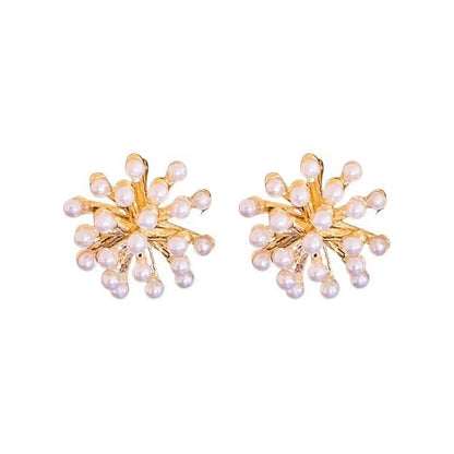 Sterling Silver Needle Light Luxury Minority Pearl Popcorn Stud Earrings