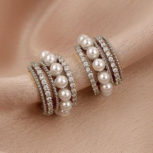 High-grade Zircon Pearl Earrings French Style