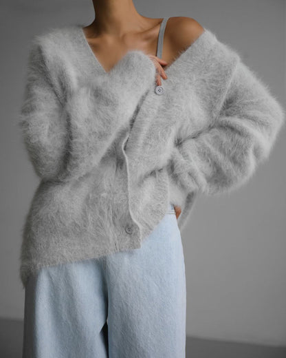 Women’s V neck Cardigan Fall Winter Fashion Single Breasted Knitted Sweater Top Women's Clothing