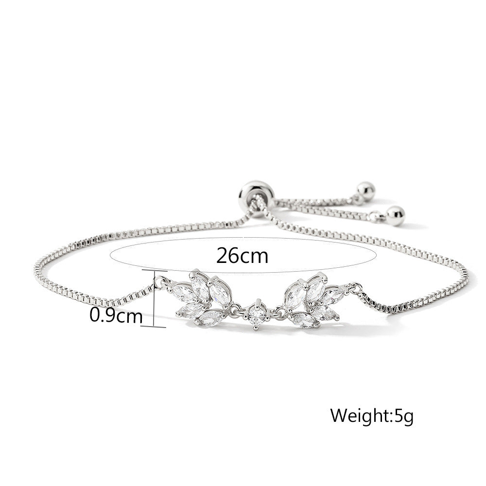 Special-interest Design Personalized Creative Zipper Open Adjustable Zircon Bracelet