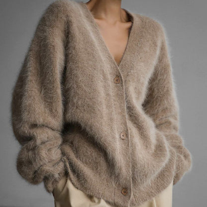 Women’s V neck Cardigan Fall Winter Fashion Single Breasted Knitted Sweater Top Women's Clothing