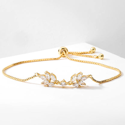 Special-interest Design Personalized Creative Zipper Open Adjustable Zircon Bracelet